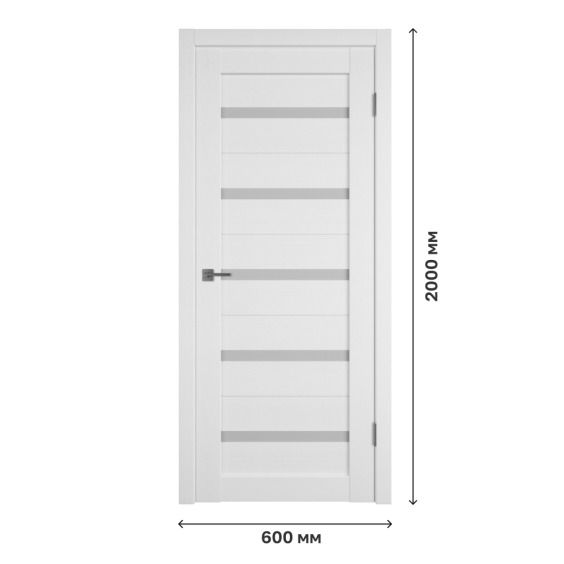 Дверное полотно Atum 7 Snow со стеклом White Cloud, 600х2000 мм #1 Дверное полотно Atum 7 Snow со стеклом White Cloud, 600х2000 мм #1