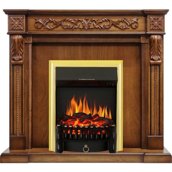 Каминокомплект Neapol - Дуб антик с очагом Fobos FX Brass #1