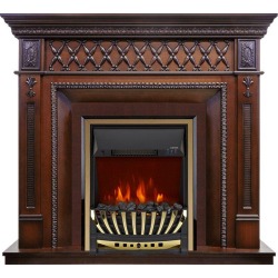 Каминокомплект Alexandria - махагон коричневый антик с очагом Aspen Gold