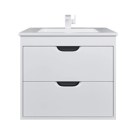 Тумба под раковину для ванной подвесная Uperwood Modul 61х44,4х55 см, белая/графит #1
