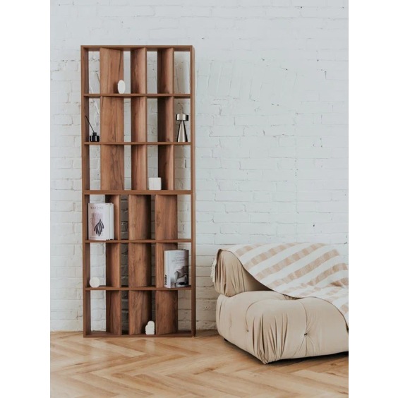 Узкий стеллаж стенки под 45 градусов мини, 800х1054х150 мм, Дуб крафт табак #18