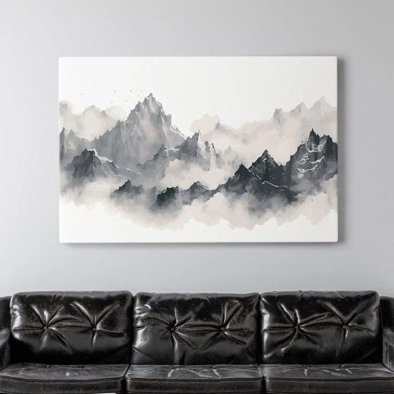 Интерьерная картина "Тени гор" на холсте, большая, размер 60 на 90 см #7 Интерьерная картина "Тени гор" на холсте, большая, размер 60 на 90 см #7