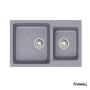 Кухонная мойка врезная из искусственного камня QR 21, Серый, Глянец