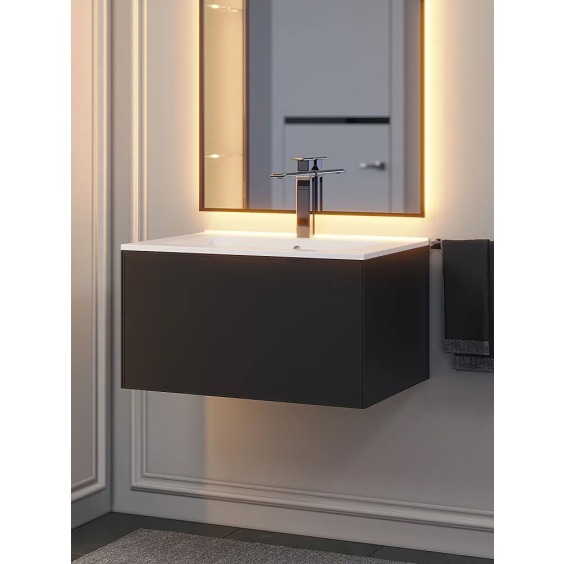 Тумба под раковину для ванной подвесная Uperwood Parma Premium 65х47х35 см, черная #4
