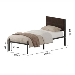 Комплект кровать Металика Б80Х200+Г4 Цвет Черный + 2 компл сп vel-RS-32-80
