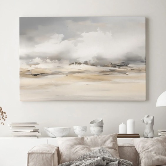 Интерьерная картина "Абстракция полей" на холсте, большая, размер 60х90 см #2