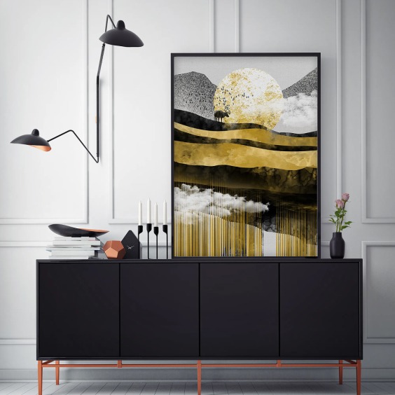 Картина "Рассвет" на натуральном холсте для домашнего интерьера, украшения и декора вертикальная, размер 115х80см #3