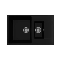 Мойка для кухни кварцевая Ulgran Quartz Prima 780-07, уголь, 1,5 чаши