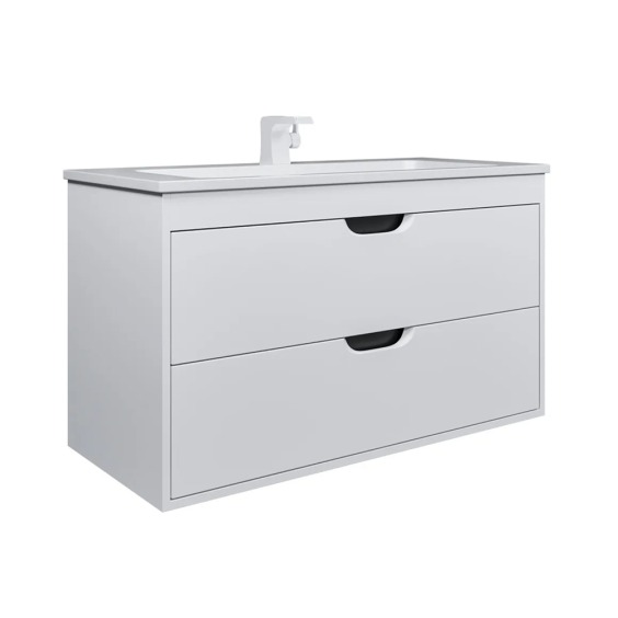 Тумба под раковину для ванной подвесная Uperwood Modul 95х44,4х55 см, белая/графит #2