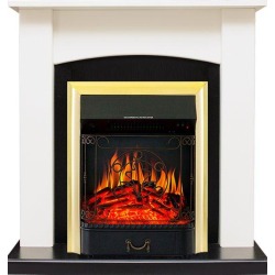 Каминокомплект Baltimore - Слоновая кость, черный с очагом Majestic FX Brass