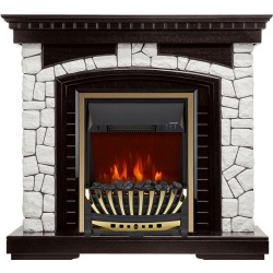 Каминокомплект Glasgow - Венге / Белый с очагом Aspen Gold