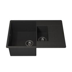 Кухонная мойка кварцевая Uperwood Quartz UPD-05-03, прямоугольная двухсекционная, черная