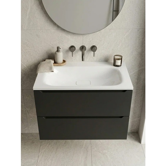 Раковина для ванной Uperwood Sunrise 80 см, белая глянцевая без отверстия под смеситель #3