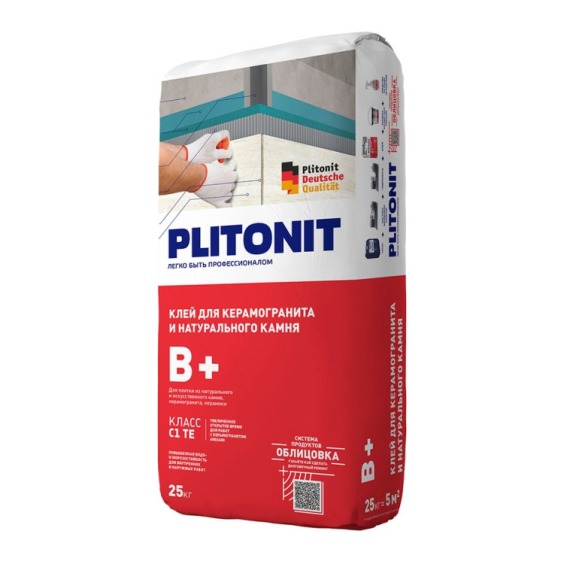 Клей для плитки и керамогранита Plitonit В+ 25кг #1