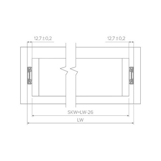 Направляющая шариковая AQ PushSlide H45, 30 кг, L=450 мм (15шт/уп) #3 Направляющая шариковая AQ PushSlide H45, 30 кг, L=450 мм (15шт/уп) #3