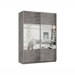 Шкаф-купе Смарт Зеркальная секция Бетон / Зеркало 220 см 160 см
