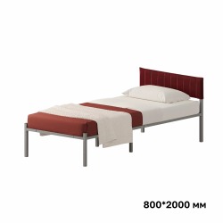 Комплект Лофт кровать 80х200 серая с бордовым чехлом тк 08