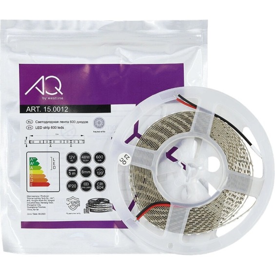 Лента светодиодная AQ Led-Line 2835 120 LED/м 12V 9,6W/м 8 мм IP20 Теплый белый 2800-3200 К, 5 м (15.0014) #4