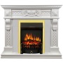 Каминокомплект Corsica - Матовый белый (Ширина 1100) с очагом Fobos FX Brass