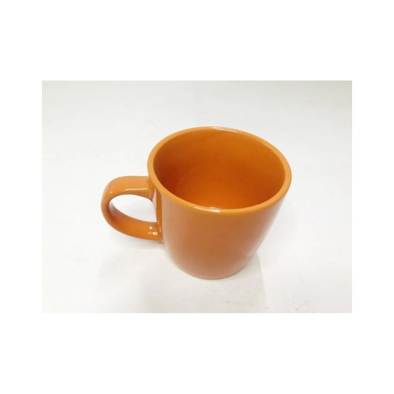 Кружка для чая керамическая глянцевая Smile 330мл, Оранжевый (6шт) #4