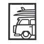  Картина Camper [ ретро-фургон с досками ], 43х33х2 см