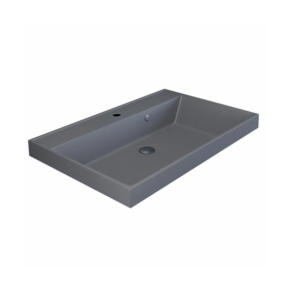 Раковина для ванной кварцевая Uperwood Classic Quartz 70х45х15 см, серая матовая, бетон #2