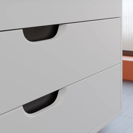Тумба с раковиной для ванной подвесная Uperwood Modul 97х45х57 см, белая/графит #6