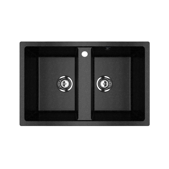 Мойка для кухни из искусственного камня Ulgran U-608-308, черный #1