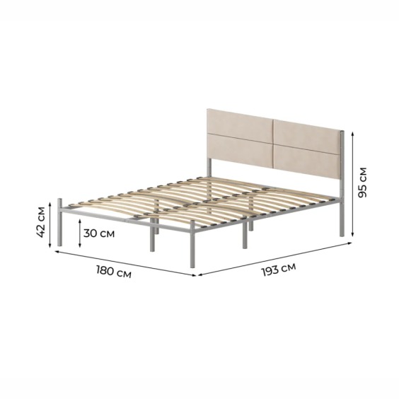 Комплект кровать Металика Б180Х190+Г4 Цвет Серый + 2 компл сп vel-RS-1-180 #2 Комплект кровать Металика Б180Х190+Г4 Цвет Серый + 2 компл сп vel-RS-1-180 #2