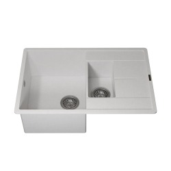 Кухонная мойка кварцевая Uperwood Quartz UPD-05-01, прямоугольная двухсекционная, белая