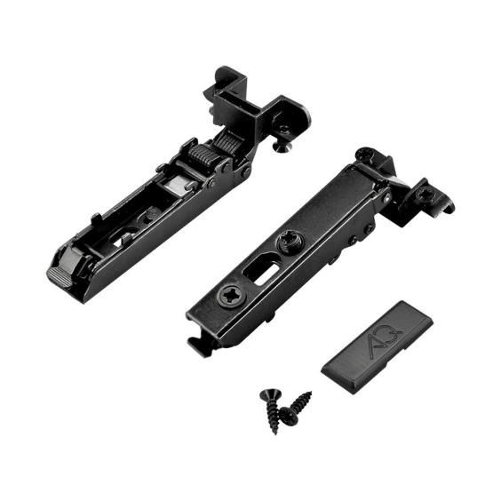 Петля накладная для алюминиевых рамок AQ V.2 Clip с эксцентриком с доводчиком Черная (без планки) #1