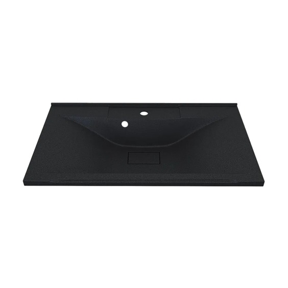 Раковина для ванной кварцевая Uperwood Elen Quartz 80х45х15,8 см, черная матовая, уголь #1