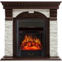 Каминокомплект Dublin - Темный дуб / Сланец белый с очагом Majestic FX Black
