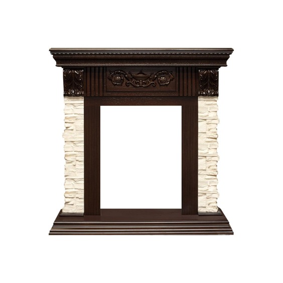 Каминокомплект Luxemburg (каменный) - Сланец/Темный дуб с очагом Aspen Gold #2