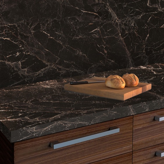 Столешница «Скиф» Мрамор Марквина чёрный арт. 020, 3000 x 600 x 16 мм #2