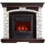 Каминокомплект Glasgow - Темный дуб / Белый с очагом Aspen Black