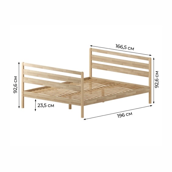 Комплект кровать Лето База 160x190+В3+В3, без обработки #2