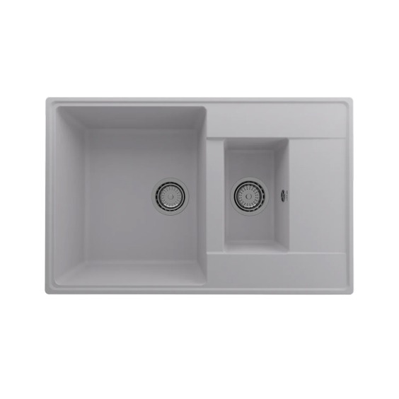 Мойка для кухни кварцевая Ulgran Quartz Prima 780-04, платина, 1,5 чаши #1