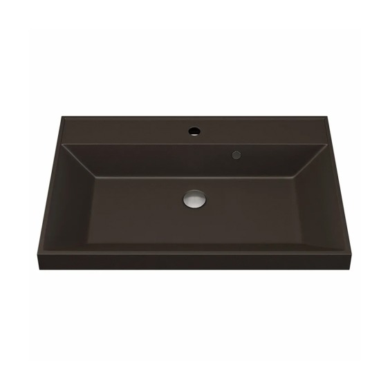 Раковина для ванной кварцевая Uperwood Classic Quartz 70х45х15 см, коричневая матовая, трюфель #1