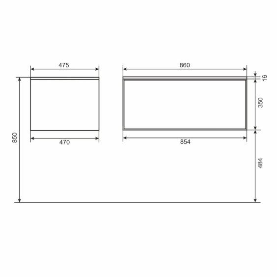 Тумба под раковину для ванной подвесная Uperwood Parma Premium 85х47х35 см, черная #7