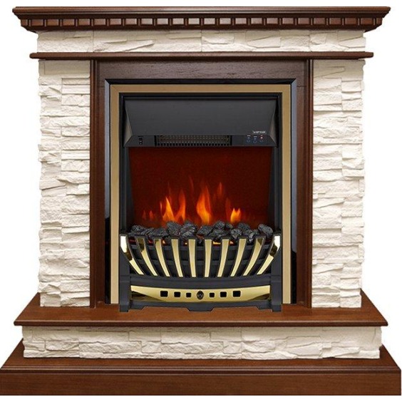 Каминокомплект Calgary - Дуб / Сланец бежевый с очагом Aspen Gold #1 Каминокомплект Calgary - Дуб / Сланец бежевый с очагом Aspen Gold #1