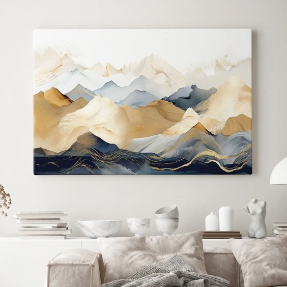 Интерьерная картина "Горы абстракция" на холсте, большая, размер 40х60 см #1 Интерьерная картина "Горы абстракция" на холсте, большая, размер 40х60 см #1