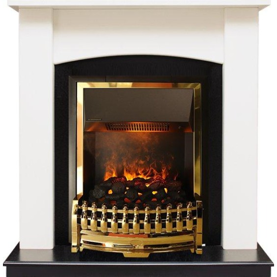 Каминокомплект Baltimore - Слоновая кость, черный с очагом Atherton #1