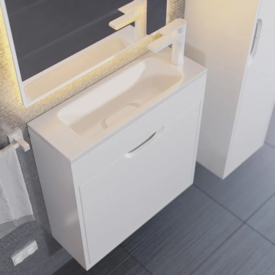 Тумба под раковину для ванной подвесная Uperwood Modul 60х21х60 см, белая матовая #11