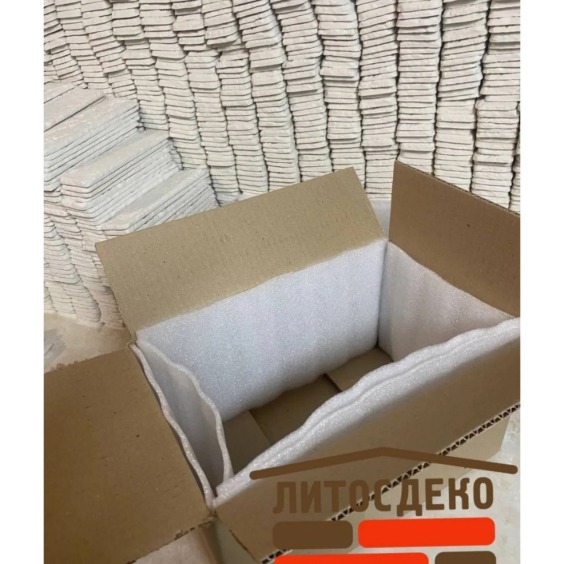 Белый декоративный гипсовый кирпич "Венецианский" 185х45х7мм, 120 шт #17