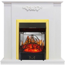 Каминокомплект Lumsden - Белый дуб с очагом Majestic FX M Brass