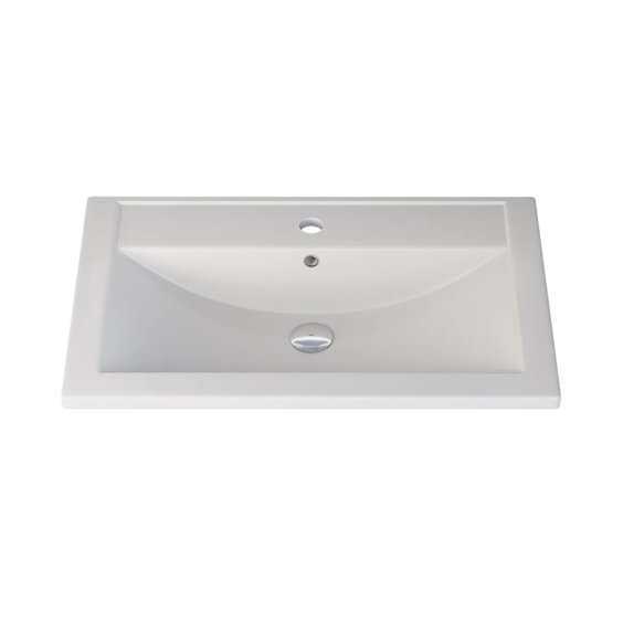 Раковина для ванной кварцевая Uperwood Foster Quartz 70х45,5х17,5 см, белая матовая, жасмин #1