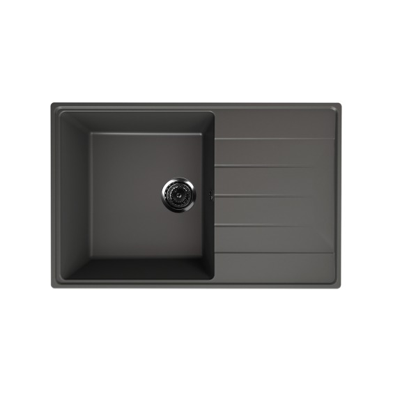 Мойка для кухни кварцевая Ulgran Quartz Prima 780-09, асфальт #1