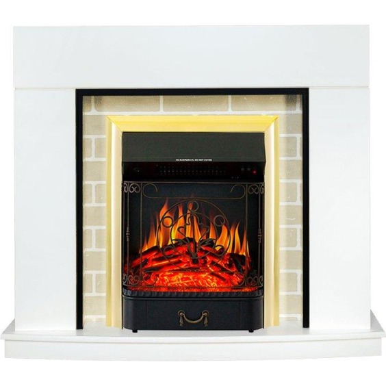 Каминокомплект Montana - Белый с очагом Majestic FX Brass #1