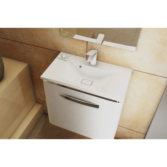 Раковина для ванной Uperwood Elen 65х44,5х14,5 см, белая глянцевая, с накладкой для слива #2